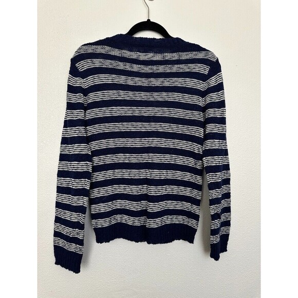 GANT RUGGER The Slubber Sweater Navy Striped Knit Nautical Fisherman Men's XS - Picture 7 of 8